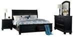 Laurelin Queen Sleigh Platform Storage Bed in Black 1714BK-1 - Jax Mattress (Jacksonville, FL)