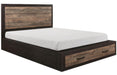 Miter King Platform Bed with Footboard Storage in Rustin Mahogany & Dark Ebony 1762K-1EK* - Jax Mattress (Jacksonville, FL)