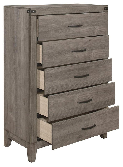 Woodrow 5 Drawer Chest in Gray 2042-9 - Jax Mattress (Jacksonville, FL)