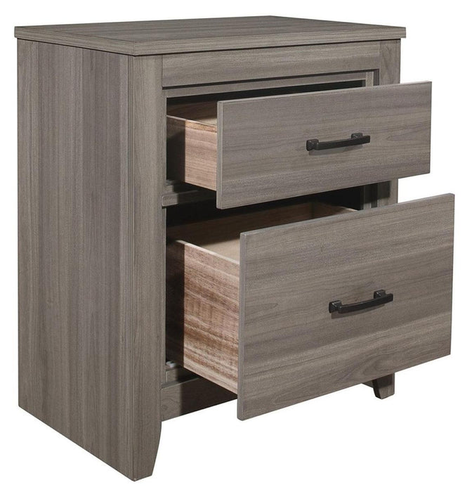 Waldorf 2 Drawer Nightstand in Dark Gray 1902-4 - Jax Mattress (Jacksonville, FL)