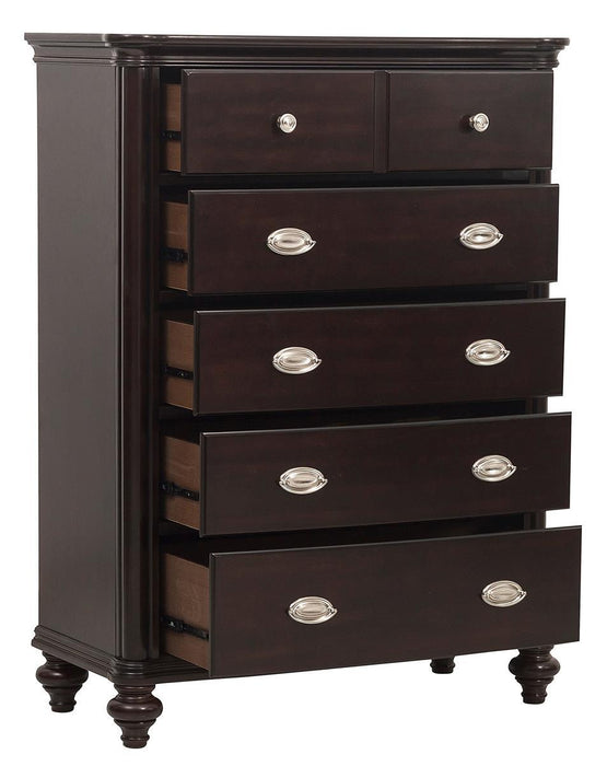 Marston 5 Drawer Chest in Dark Cherry 2615DC-9 - Jax Mattress (Jacksonville, FL)