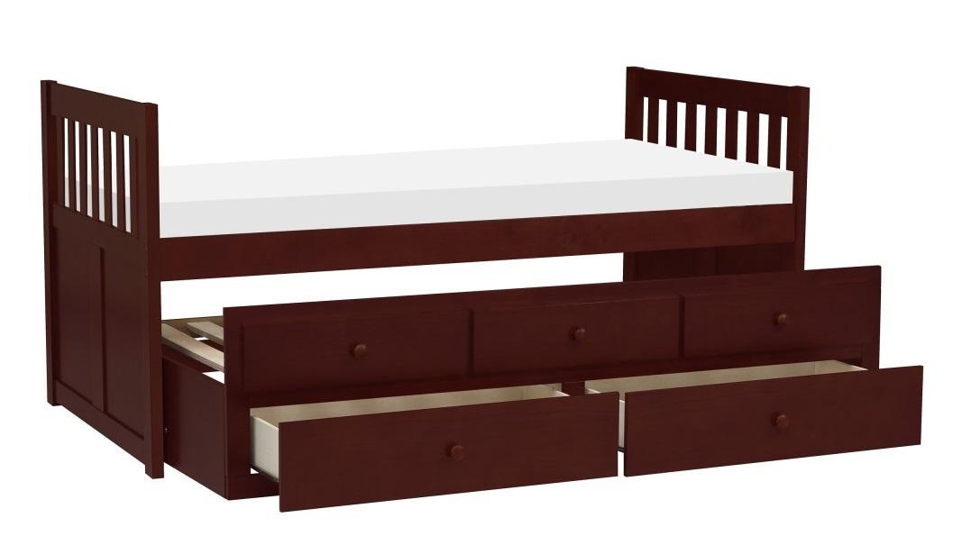 Rowe Twin/Twin Trundle Bed w/ Two Storage Drawers in Dark Cherry B2013PRDC-1* - Jax Mattress (Jacksonville, FL)