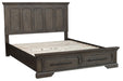 Taulon Queen Platform Bed with Footboard Storage in Dark Oak 5438-1* - Jax Mattress (Jacksonville, FL)