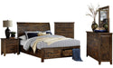 Jerrick Queen Sleigh Platform Bed with Footboard Storage in Burnished Brown 1957-1* - Jax Mattress (Jacksonville, FL)