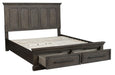 Taulon Queen Platform Bed with Footboard Storage in Dark Oak 5438-1* - Jax Mattress (Jacksonville, FL)