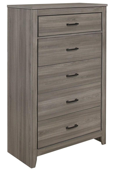 Waldorf 5 Drawer Chest in Dark Gray 1902-9 - Jax Mattress (Jacksonville, FL)