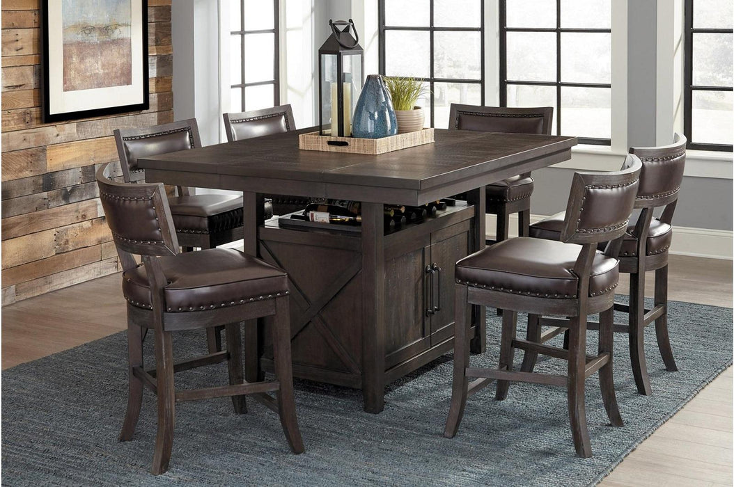 Oxton Counter Hight Chair in Dark Cherry (Set of 2) - Jax Mattress (Jacksonville, FL)