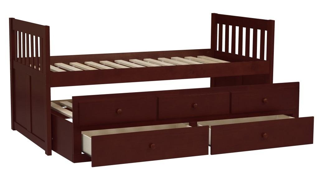 Rowe Twin/Twin Trundle Bed w/ Two Storage Drawers in Dark Cherry B2013PRDC-1* - Jax Mattress (Jacksonville, FL)