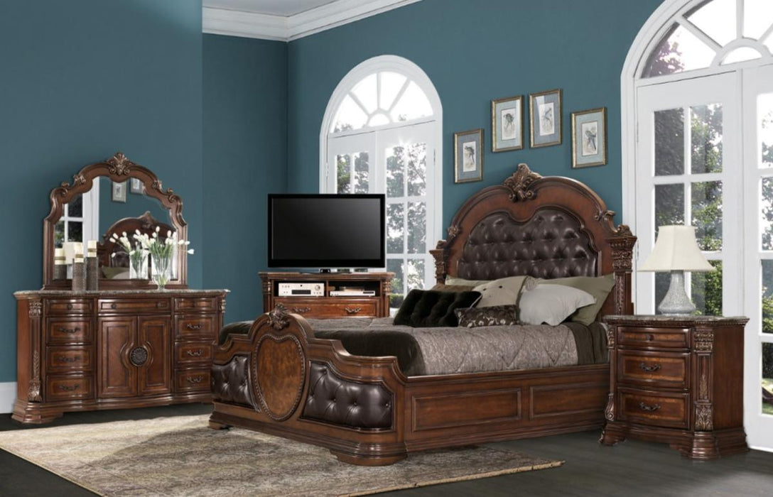 Antoinetta Mirror in Warm Cherry 1919-6 - Jax Mattress (Jacksonville, FL)