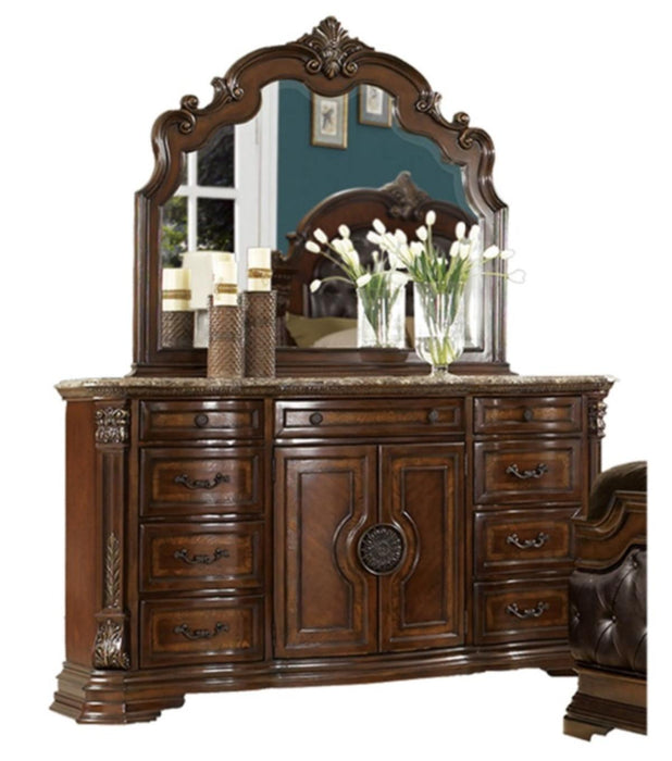 Antoinetta Mirror in Warm Cherry 1919-6 - Jax Mattress (Jacksonville, FL)