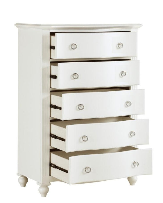Meghan 5 Drawer Chest in White 2058WH-9 - Jax Mattress (Jacksonville, FL)