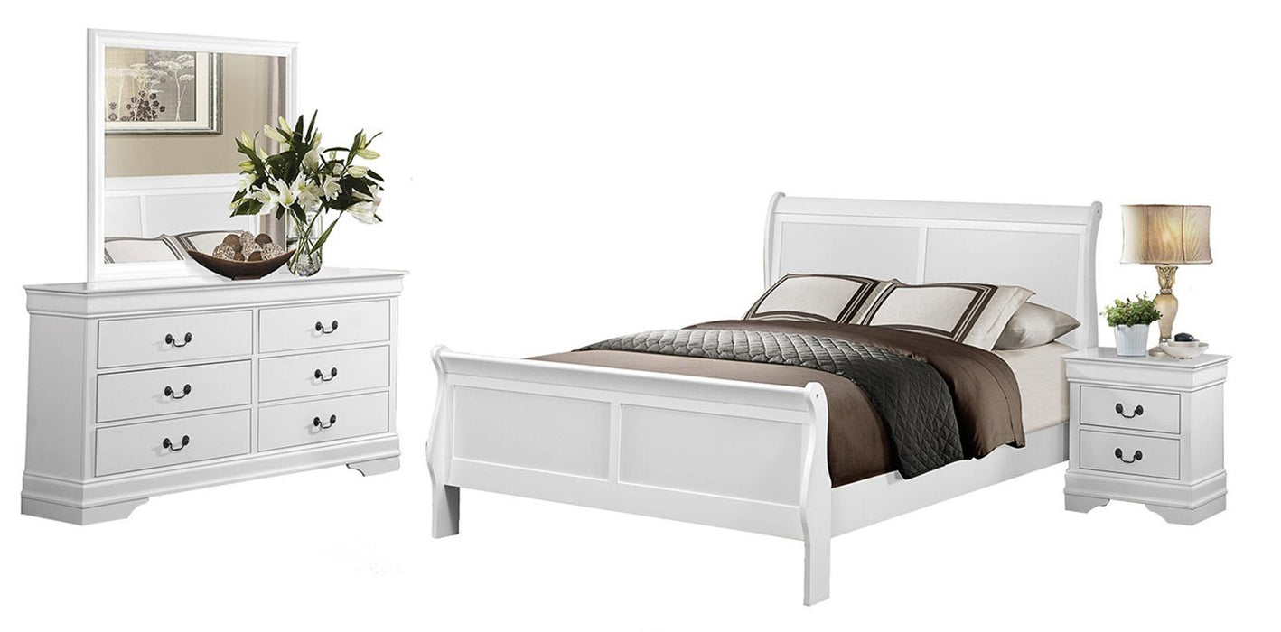 Mayville Queen Sleigh Bed in White 2147W-1 - Jax Mattress (Jacksonville, FL)