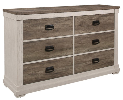 Arcadia Dresser in White & Weathered Gray 1677-5 - Jax Mattress (Jacksonville, FL)