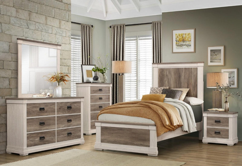Arcadia Mirror in White & Weathered Gray 1677-6 - Jax Mattress (Jacksonville, FL)