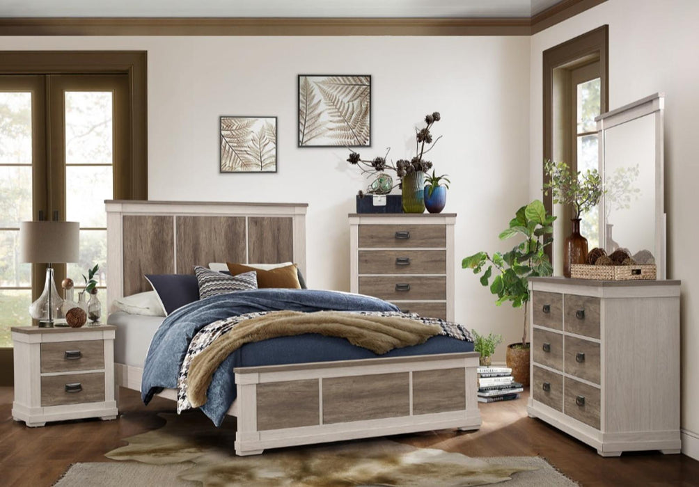 Arcadia Mirror in White & Weathered Gray 1677-6 - Jax Mattress (Jacksonville, FL)