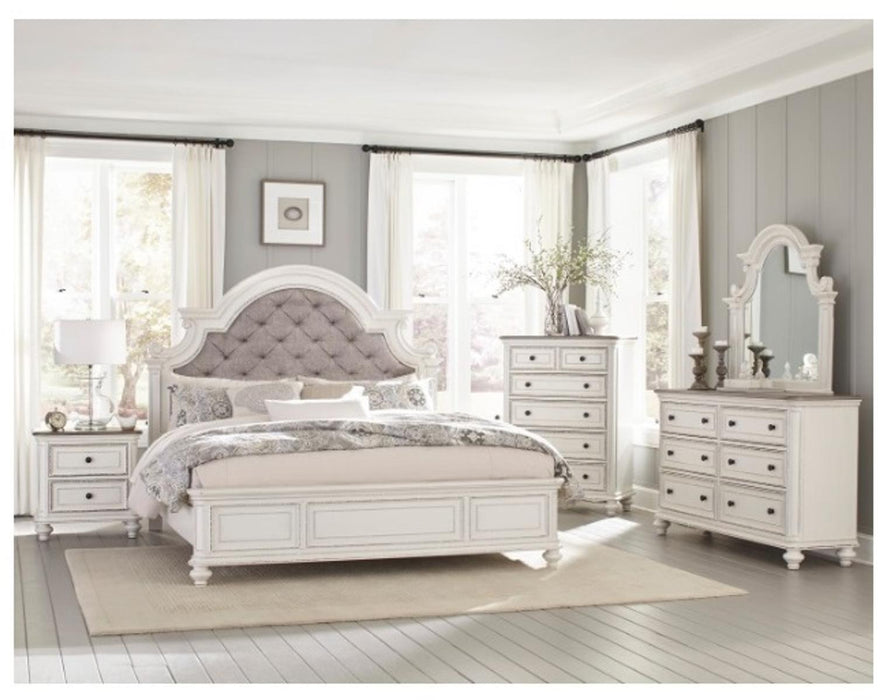 Baylesford King Upholstered Panel Bed in Antique White 1624KW-1EK* - Jax Mattress (Jacksonville, FL)