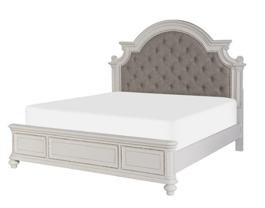 Baylesford King Upholstered Panel Bed in Antique White 1624KW-1EK* - Jax Mattress (Jacksonville, FL)