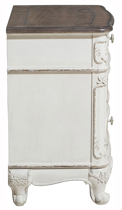 Cinderella Night Stand in Antique White with Grey Rub-Through 1386NW-4 - Jax Mattress (Jacksonville, FL)