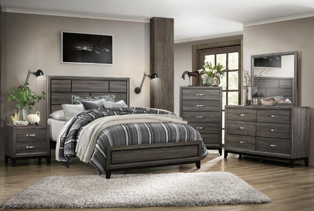 Davi Queen Panel Bed in Gray 1645-1* - Jax Mattress (Jacksonville, FL)
