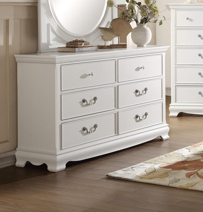 Lucida 6 Drawer Dresser in White 2039W-5 - Jax Mattress (Jacksonville, FL)