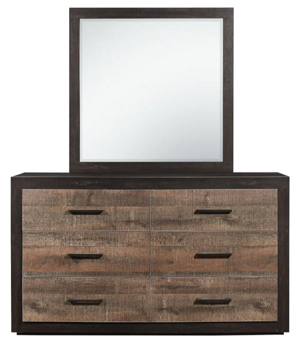 Miter Dresser in Rustin Mahogany & Dark Ebony 1762-5 - Jax Mattress (Jacksonville, FL)