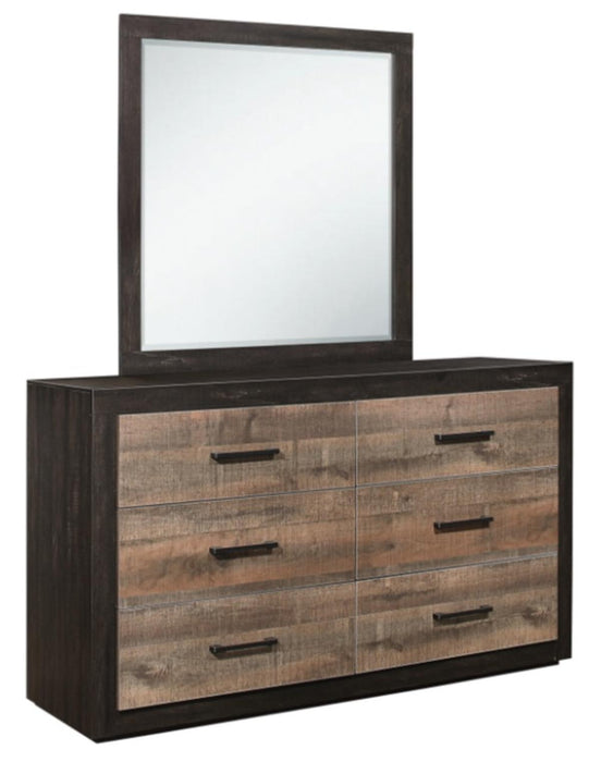 Miter Dresser in Rustin Mahogany & Dark Ebony 1762-5 - Jax Mattress (Jacksonville, FL)