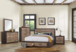 Miter King Platform Bed with Footboard Storage in Rustin Mahogany & Dark Ebony 1762K-1EK* - Jax Mattress (Jacksonville, FL)