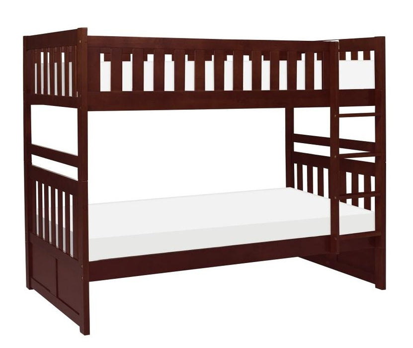 Rowe Twin/Twin Bunk Bed in Dark Cherry B2013DC-1* - Jax Mattress (Jacksonville, FL)