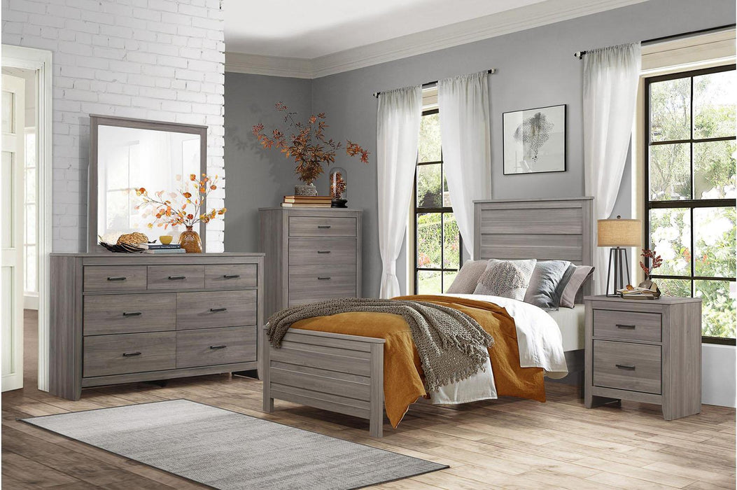 Waldorf 2 Drawer Nightstand in Dark Gray 1902-4 - Jax Mattress (Jacksonville, FL)