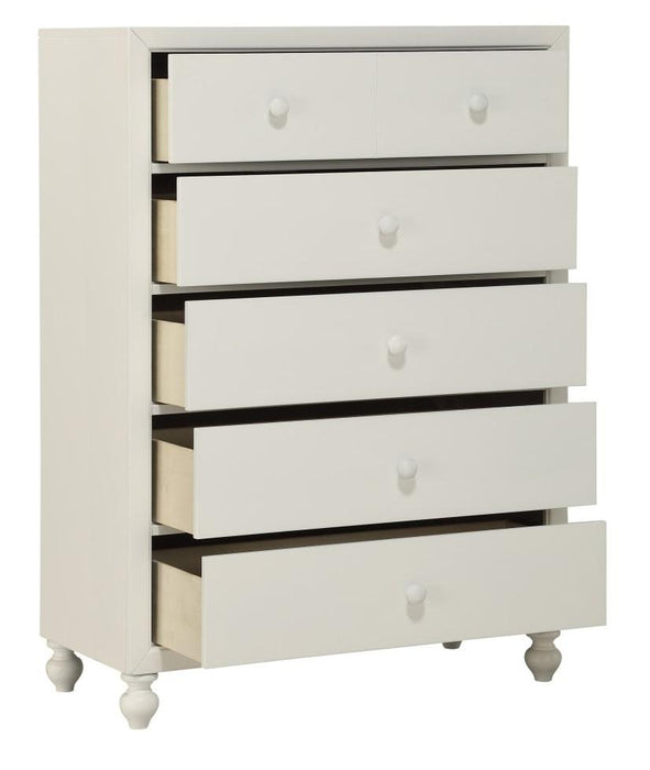 Wellsummer 5 Drawer Chest in White 1803W-9 - Jax Mattress (Jacksonville, FL)