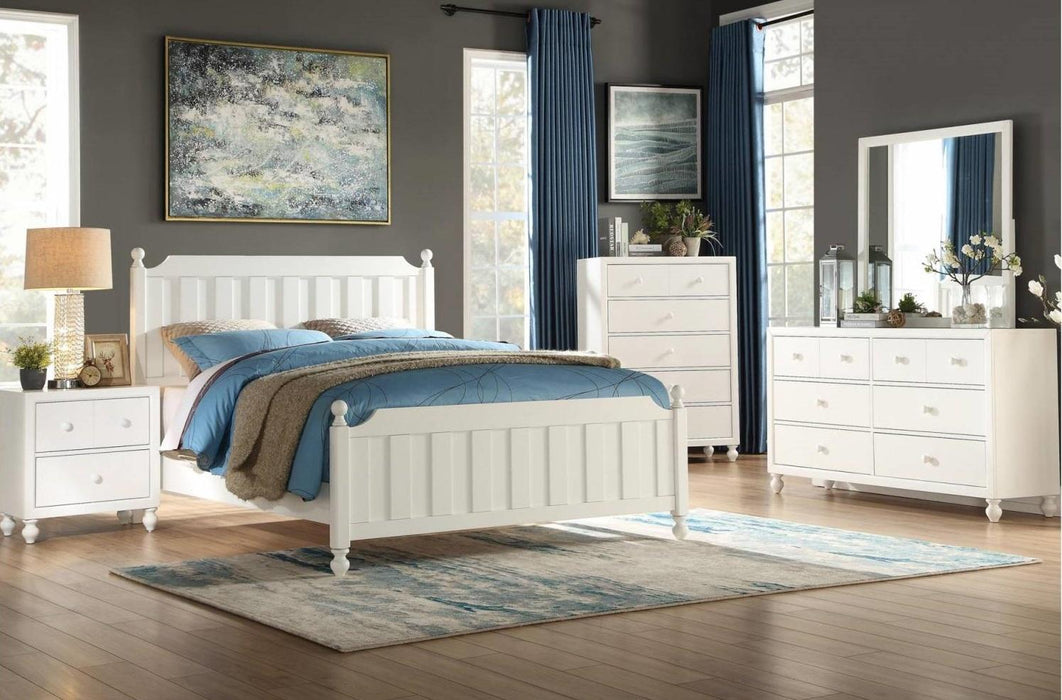 Wellsummer Full Panel Bed in White 1803WF-1* - Jax Mattress (Jacksonville, FL)