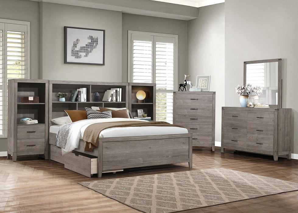 Woodrow Queen Platform Bed in Gray 2042NB-1* - Jax Mattress (Jacksonville, FL)