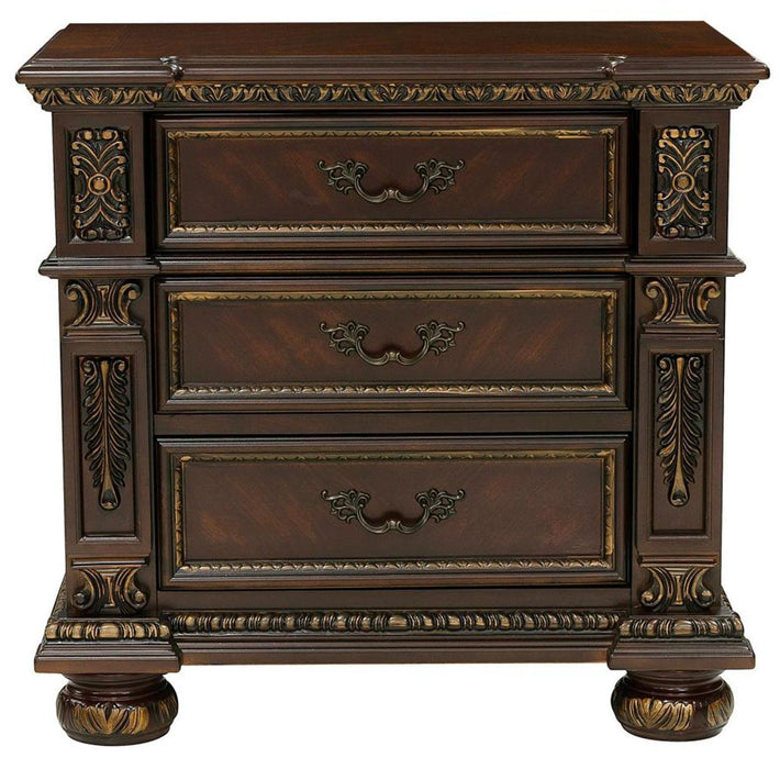 Catalonia 3 Drawer Nightstand in Cherry 1824-4 - Jax Mattress (Jacksonville, FL)