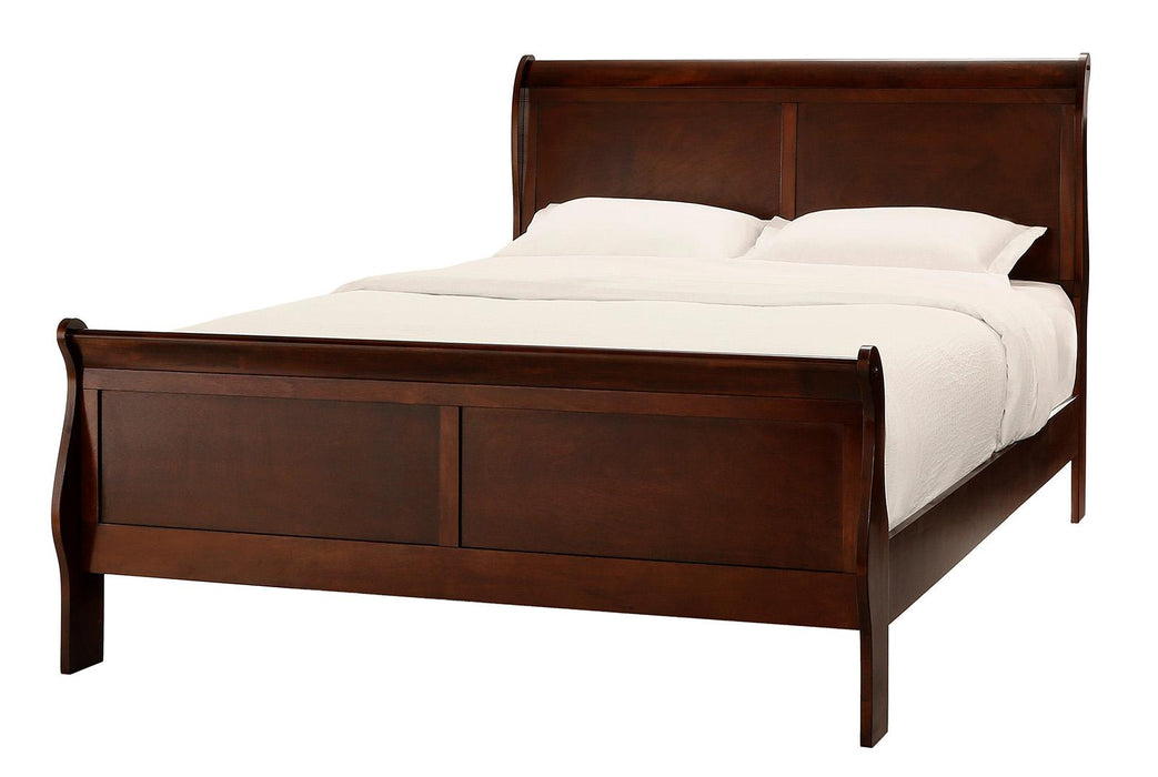 Mayville Queen Sleigh Bed in Brown Cherry 2147-1 - Jax Mattress (Jacksonville, FL)
