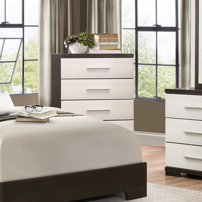 Pell 5 Drawer Chest in Espresso and White 1967W-9 - Jax Mattress (Jacksonville, FL)