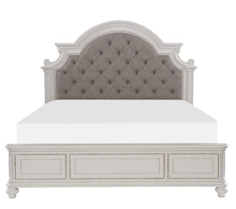 Baylesford Queen Upholstered Panel Bed in Antique White 1624W-1* - Jax Mattress (Jacksonville, FL)
