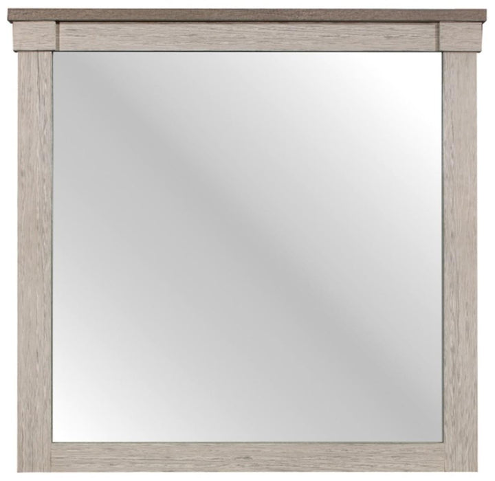 Arcadia Mirror in White & Weathered Gray 1677-6 - Jax Mattress (Jacksonville, FL)