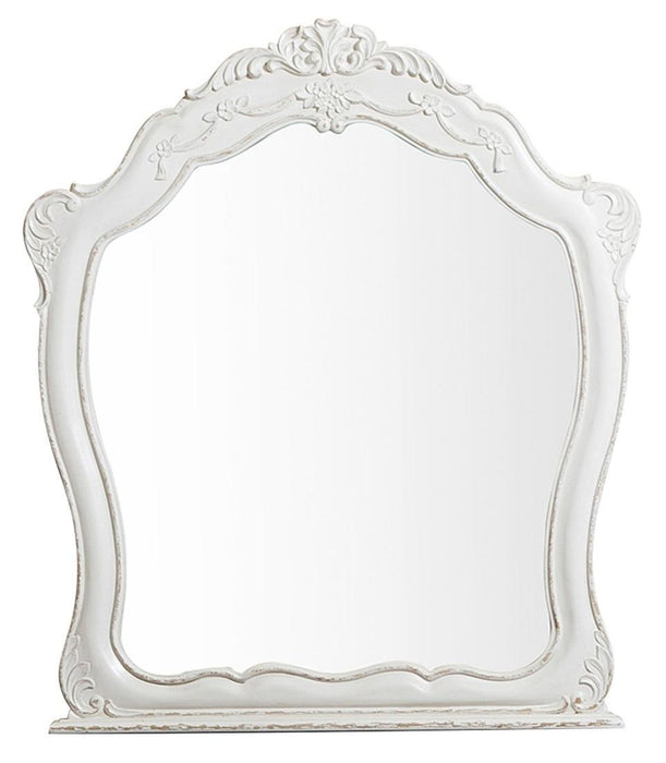 Cinderella Mirror in Antique White with Grey Rub-Through 1386NW-6 - Jax Mattress (Jacksonville, FL)