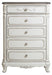 Cinderella 5 Drawer Chest in Antique White with Grey Rub-Through 1386NW-9 - Jax Mattress (Jacksonville, FL)