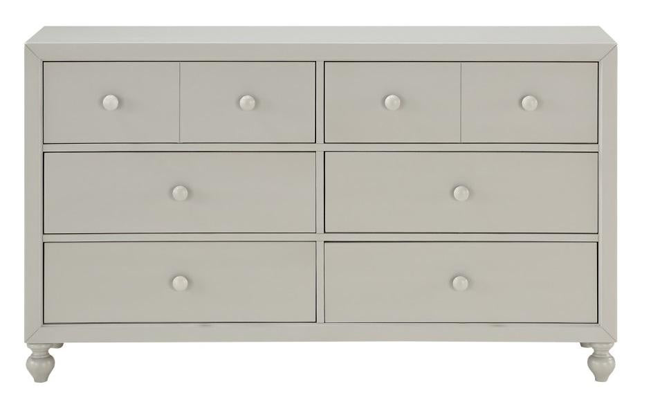 Wellsummer 6 Drawer Dresser in Gray 1803GY-5 - Jax Mattress (Jacksonville, FL)