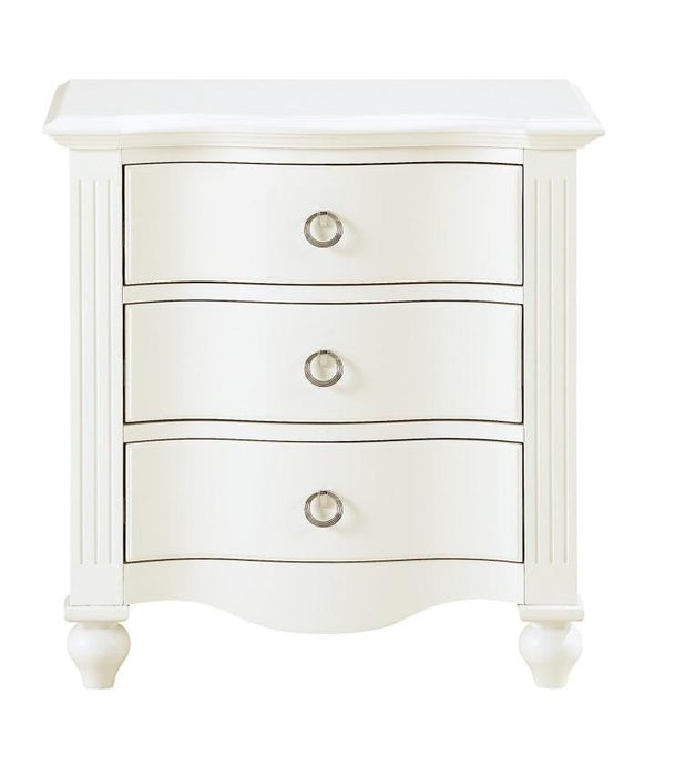Meghan 3 Drawer Nightstand in White 2058WH-4 - Jax Mattress (Jacksonville, FL)