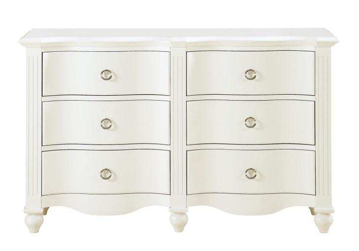 Meghan 6 Drawer Dresser in White 2058WH-5 - Jax Mattress (Jacksonville, FL)