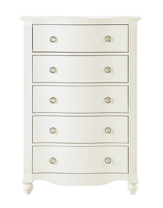 Meghan 5 Drawer Chest in White 2058WH-9 - Jax Mattress (Jacksonville, FL)