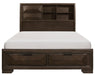 Chesky Queen Bookcase Bed with Footboard Storage in Warm Espresso 1753-1* - Jax Mattress (Jacksonville, FL)