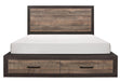 Miter King Platform Bed with Footboard Storage in Rustin Mahogany & Dark Ebony 1762K-1EK* - Jax Mattress (Jacksonville, FL)