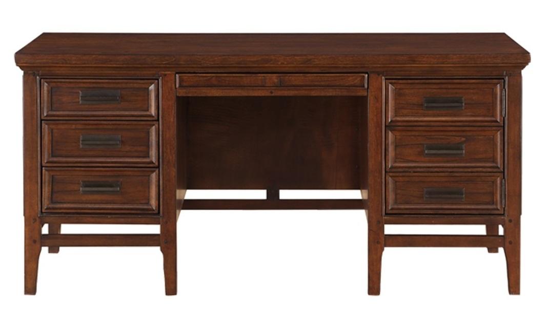 Frazier Executive Desk in Brown Cherry 1649-17 - Jax Mattress (Jacksonville, FL)