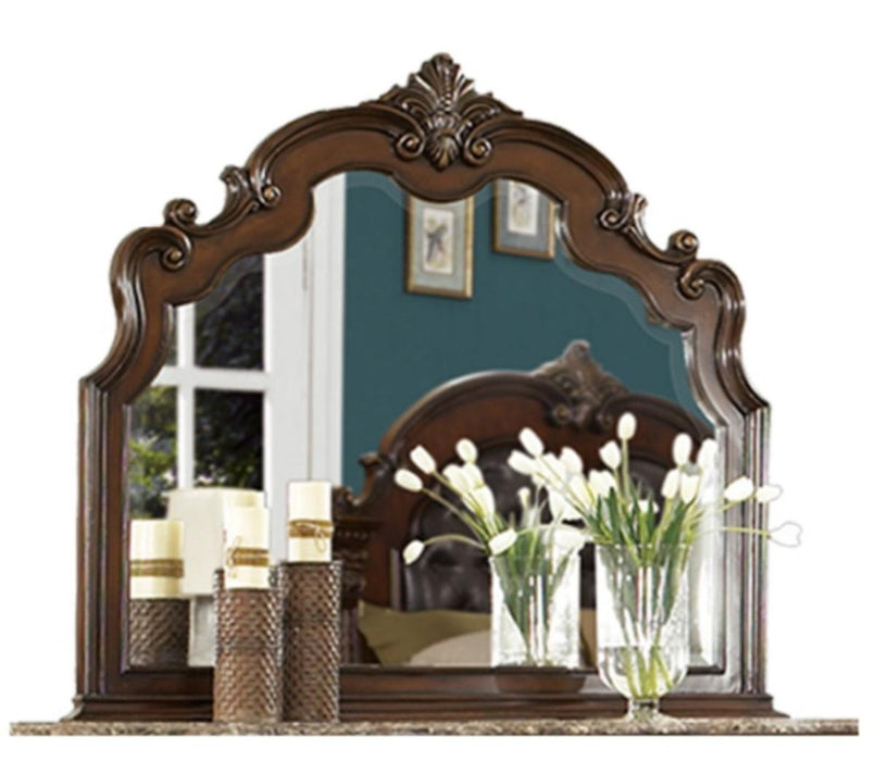 Antoinetta Mirror in Warm Cherry 1919-6 - Jax Mattress (Jacksonville, FL)