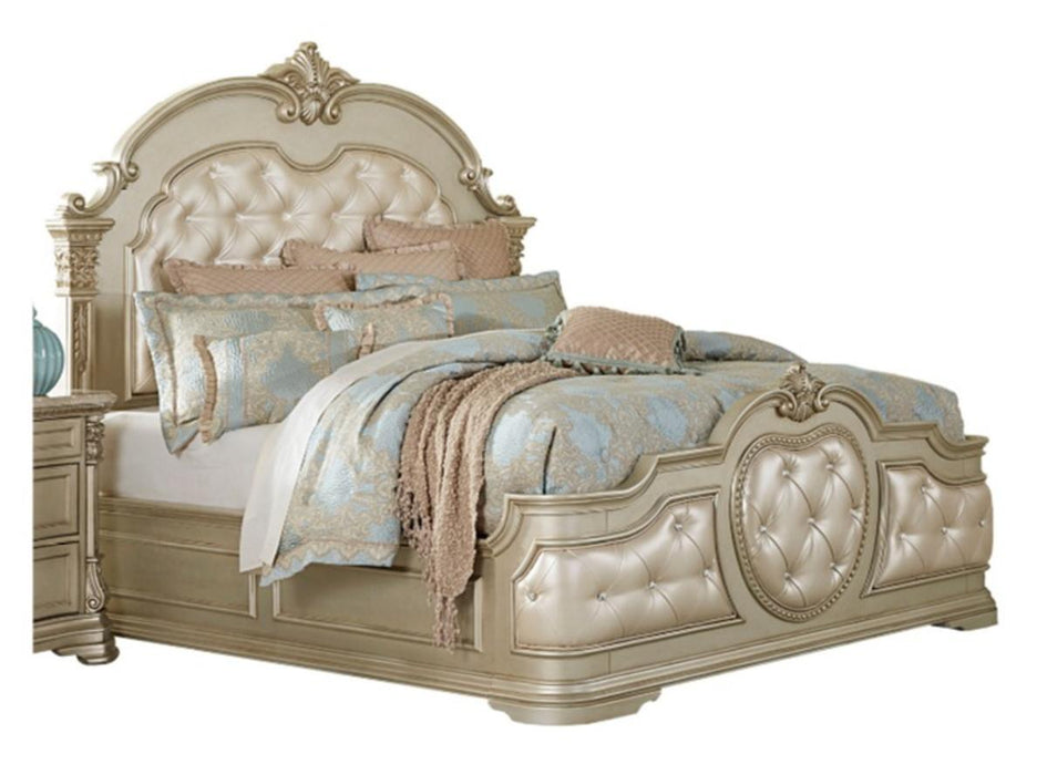 Antoinetta Queen Panel Bed in Champagne Wood 1919NC-1* - Jax Mattress (Jacksonville, FL)