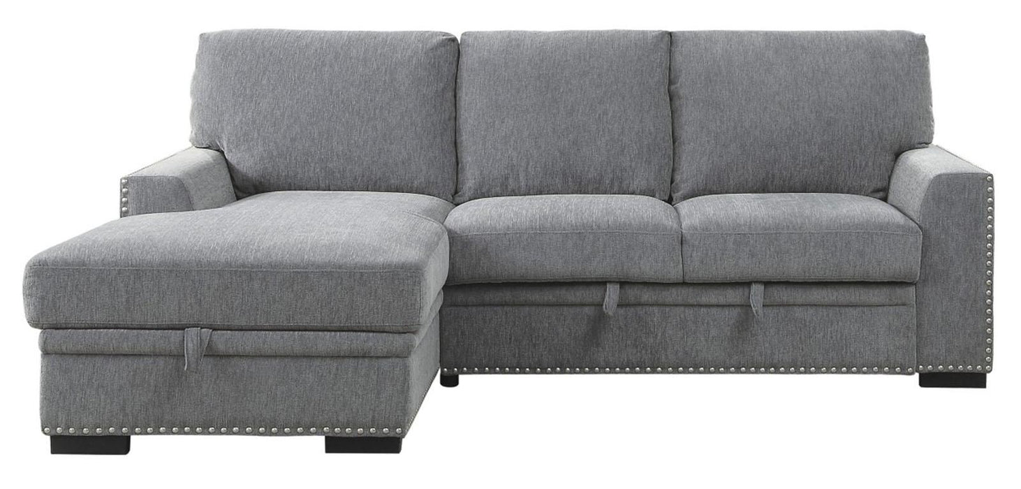 Morelia 2pc Sectional with Pull Out Bed and Left Chaise in Dark Gray 9468DG*2LC2R - Jax Mattress (Jacksonville, FL)