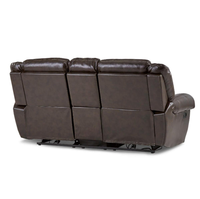 Center Hill Double Glider Reclining Loveseat w/ Center Console in Dark Brown 9668BRW-2 - Jax Mattress (Jacksonville, FL)